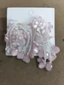 Elegant pink floral tassel earrings with beaded droplets for sweet summer style - Pink