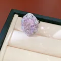 Elegante anello con zircone rosa ovale in montatura floreale vintage con astuccio - Anello-Ovale / Argento-Rosa