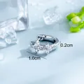 Delicate silver clover star zircon earring for cartilage piercing with measurements - Double Flower Ear Clasp (A1424-2#) / Single Piece
