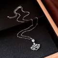 Exquisite detail shot of a silver fan-shaped zircon pendant necklace on black display - 扇形项链(HN12240) / Silver