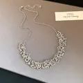 Luxury silver irregular liquid metal fringe necklace with vintage aesthetic jewelry detail - Necklace / Silver