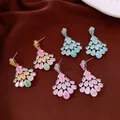 Elegant vintage 14k gold plated zircon water drop chandelier earrings for party luxury style - Vintage Teardrop Earrings (HE34194)