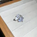 Elegante clip per orecchio in zircone argento con perla per orecchi senza buco dal design chic - Clip per Ossa dell'Orecchio con Perla e Zirconia Rotonda (1#) / Pezzo Singolo / Argento