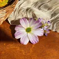 Détail d'une pince à cheveux fleurie en tissu avec des pétales en dégradé et fleurs. - Style Dégradé Violet (HH9828) / Violet