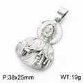 Silver St. Michael religious pendant, 38x25mm size, 19g weight dark style jewelry. - 38x25mm