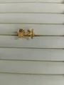 Gold finish open ring featuring shell and starfish motifs on white jewelry tray - Adjustable Open / Gold