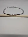 Eleganteres einreihiges Stretch-Strass-Armband für Damen mit roten und schwarzen Steinen - Silber-Rot