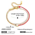 Bracelet double couche en fil rouge avec chaîne en cristal doré et breloque Brave - Bracelet en strass corde rouge (JDB0110003)