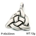 Antique silver Celtic Triquetra pendant made of stainless steel with weight info. - Celtic Knot Weave Style (KP118659-LU) / Antique Silver