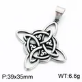 Antiksilber-Finish Keltischer Knoten Edelstahl Anhänger Halskette für Herren und Damen - Symmetrischer Triskelion Stil (KP118681-LU) / Antik Silber