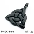 Schwarzer keltischer Triquetra-Knoten Anhänger aus Titanstahl mit Gewichts- und Größeninfo. - Mattschwarzer Triquetra Stil (KP118798-LU) / Schwarz
