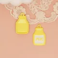 Cute yellow milk carton alloy charm with MK letter for DIY jewelry making and crafts. - Milk Box Style (G005) / Yellow