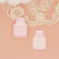Pink milk bottle alloy pendant with MK engraving for DIY jewelry accessories - Milk Box Style (G005) / Pink