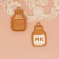 Milk carton alloy pendant charm in orange for DIY jewelry making accessories - Milk Box Style (G005) / Camel