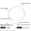 Minimalist stainless steel pearl choker necklace with detailed size dimensions for women - Silver Choker (NB-N1781-S) / 18K Gold