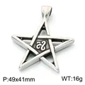 Vintage mystical stainless steel pentagram pendant necklace, dimensions 49x41mm, 16g weight - Knot Pentagram Style (KP118645-LU) / 49x41mm