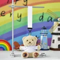 Customizable teddy bear plush keychain wearing a white T-shirt with I Fly embroidery gift. - Pendant Only / 12cm High / White