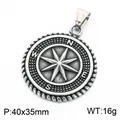 Vintage stainless steel compass star pendant with 40x35mm dimensions and 16g weight - Compass Star Style (KP118912-LU) / 40x35MM