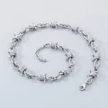 High-quality punk style barbed wire thorn necklace in durable silver titanium steel - Barbed Wire Necklace (KN289636-Z)
