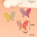 Detailed dimension view of colorful butterfly wing charms for DIY jewelry making accessories - Purple Butterfly (6) / Gold / Purple