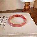 Bracelet jonc élégant à motif marbré rouge et blanc, style lavis de Chine pour femme chic - Style 7