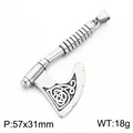 Vintage Wikinger Streitaxt Edelstahl Anhänger mit komplizierten keltischen Knotenmustern - Zweischneidige Keltische Axt Stil (KP118793-LU)