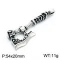 Retro-Wikinger-Streitaxt-Anhänger aus hochwertigem und robustem Edelstahl-Metall - Spiralstruktur Axt Stil (KP118808-LU)