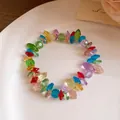 Dettaglio bracciale con perle di cristallo multicolore sfaccettate e irregolari - Bracciale / Colorato