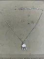 Elegant light blue cloud pendant necklace with shimmering zircon raindrops silver clavicle chain - Cloud Raindrop Pendant (HN11632-2) / Silver Pink