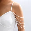 Elegant multi-layer baroque pearl shoulder chain for beach and vacation outfits. - Five-layer Shoulder Chain(X429) / KC Gold + White