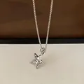 Collier pendentif étoile en argent gravé 'Promise me' avec perle en pierre naturelle - Pendentif Étoile (Jaspe Dalmatien) / Argent