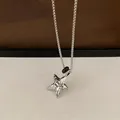 Collier pendentif étoile argenté minimaliste gravé Promise Me avec petite perle noire - Pendentif Étoile (Obsidienne) / Argent