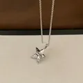 Collier élégant avec pendentif étoile en argent et gravure Promise me sur la chaîne - Pendentif Étoile (Opale) / Argent