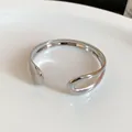 Minimalist silver waterdrop open cuff bracelet for women, elegant vintage style jewelry. - Teardrop Open Style / Silver