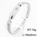 Premium stainless steel mesh bracelet with engravable curved plate jewelry 16g weight - Mesh Weave Curved Plate Style (KB213296-KFC) / 190x6mm / Steel