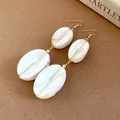 Fashionable white marbled acrylic bead dangle earrings for elegant women costume jewelry - Earring Hooks / Khaki