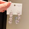 Elegant flower-shaped earrings with sparkling zircon crystals in a luxury style. - Multi-Layer Petal Zirconia Style (37#)
