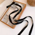 Elegant long black satin hair ribbon for ballet style braiding and DIY hair bows - Black