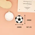 Detailed view of the soccer ball pendant charm showing 39x34mm dimensions and 7.2g weight - 4 Soccer