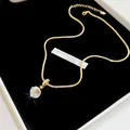 Goldkette im koreanischen Stil mit Zirkon-Kugelanhänger - Gold