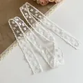 Elegant white floral lace ribbon scarf for hair styling or versatile neck decoration accessory - Floral Hollow Out (Style 1) / White