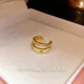Elegant 18k gold plated double-layer zircon ear cuff for non-pierced ears clip-on style - Double Layer Zirconia Style (Style 6) / Single Piece / Gold