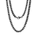Durable black titanium steel Byzantine link chain necklace for men fashion jewelry accessory - 4mm / Bracelet 18CM / Black