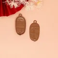 Handmade brown alloy doll shoe pendants for DIY jewelry making with smooth matte spray paint finish - Doll Shoe Pendant (G009鞋) / Dark Brown