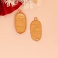 Camel Mary Jane baby shoe alloy charm for DIY jewelry making and keychain accessories - Doll Shoe Pendant (G009鞋) / Tan