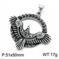 Men's vintage stainless steel flying eagle pendant with Celtic knot detailing on white background - Celtic Spiral Flying Eagle Pendant (KP118834-LU)
