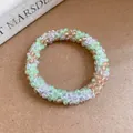 Bracelet magnétique bohème en perles de cristal élégantes tons vert menthe et champagne - Bracelet / Vert-Café