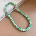 Collier bracelet magnétique perles cristal vert pour femme style bohème vacances - Collier / Vert-Café