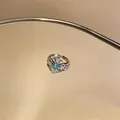 Elegant silver cross ring featuring a central blue zircon gemstone detail - Cross Heart Style (1#)