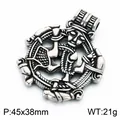 Viking Valknut rune totem titanium steel pendant with antiqued finish for men's vintage necklace - Viking Warrior Rune Style (KP118756-LU) / 45X38mm